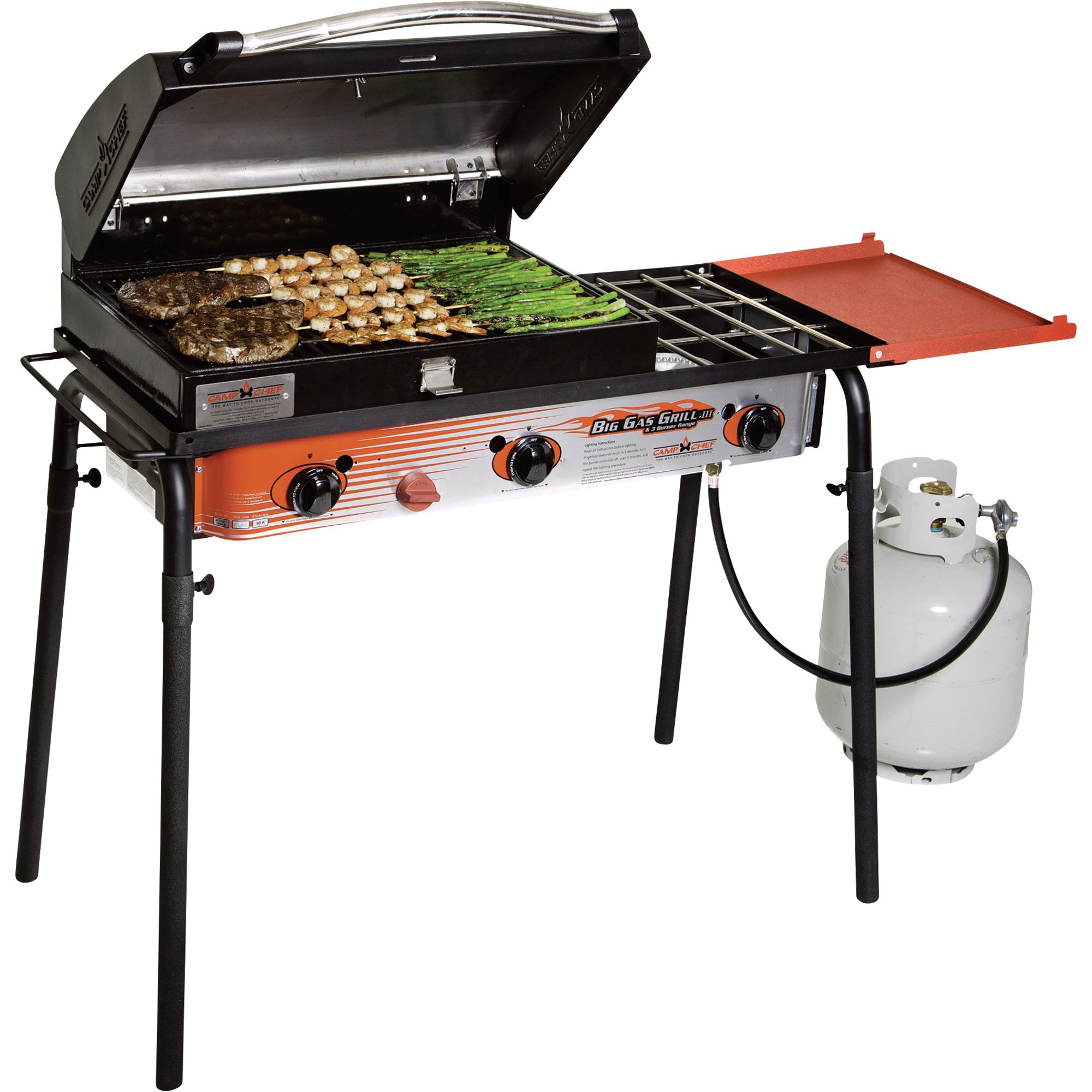 Camp Chef Big Gas Grill — 3-Burner Stove with Deluxe Grill Box